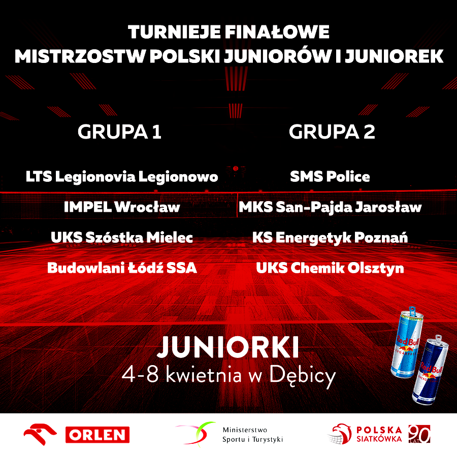 GRUPA 1 LTS Legionovia Legionowo IMPEL Wrocław UKS Szóstka Mielec Budowlani Łódź SSA  GRUPA 2 SMS Police MKS San-Pajda Jarosław KS Energetyk Poznań UKS Chemik Olsztyn