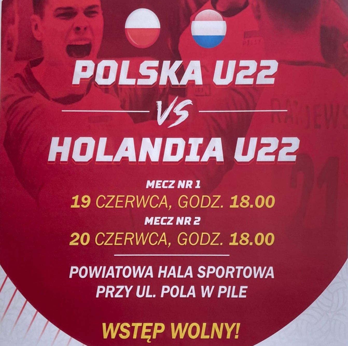 Polska - Holandia: mecze U22 w Pile