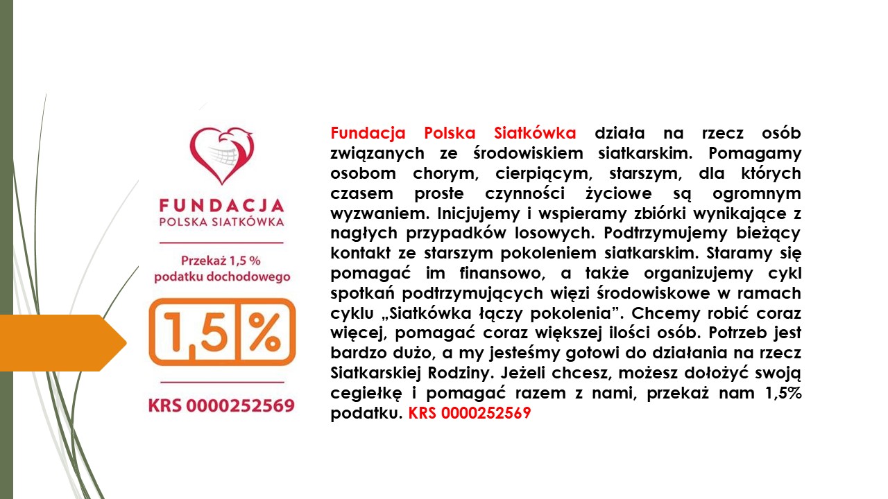 Fundacja Polska Siatkówka 15 podatku