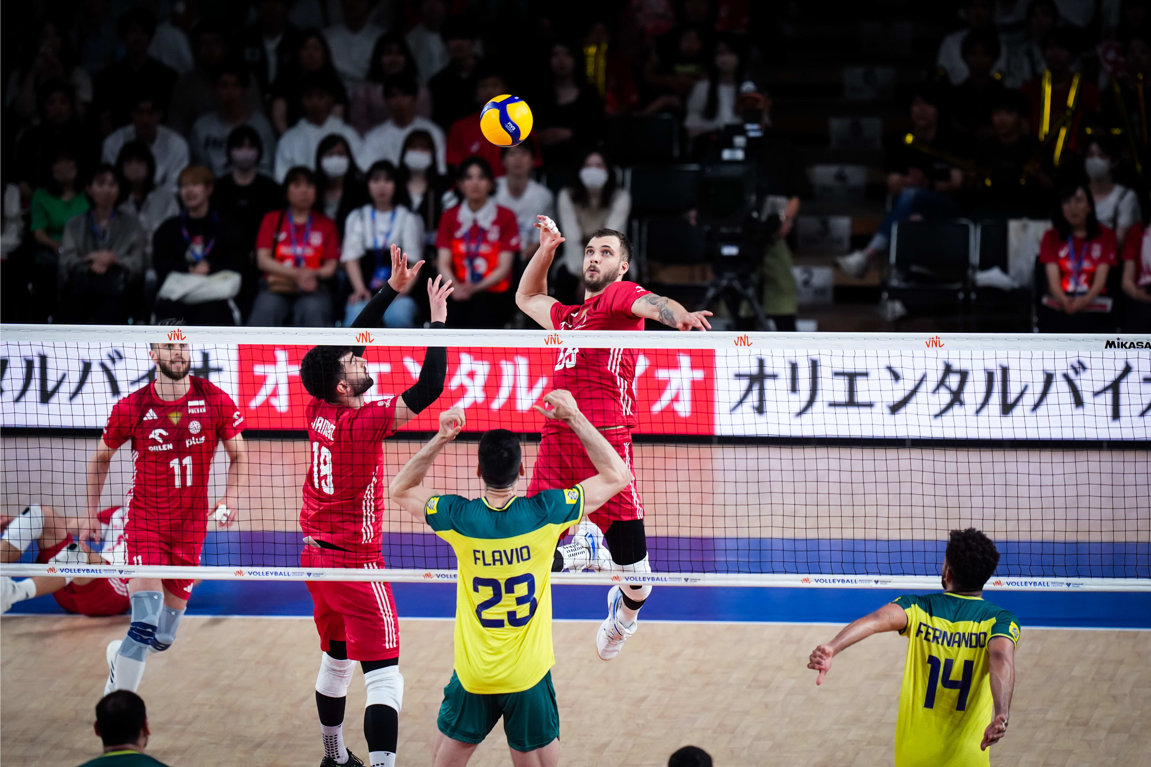 VNL Fukuoka: Polska - Brazylia 1:3